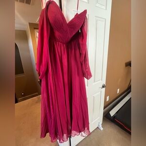 Cinderella Deep Red Long Sleeve Dress